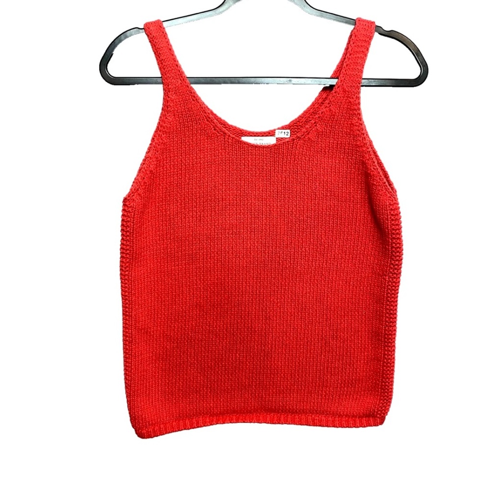 Lucky Brand Knit Cami Womens M Coral Sleeveless Cable Top